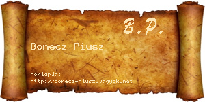 Bonecz Piusz névjegykártya